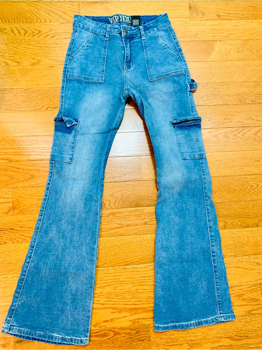VIP Blue Flare Wide-Leg Carpenter Jeans